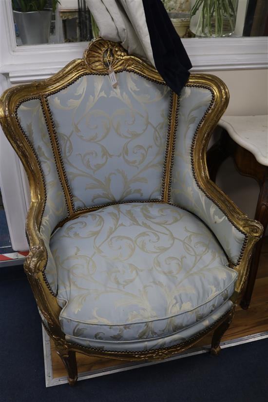 A pair of gilt fauteuils